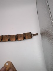 Vintage Renoir Copper Theater Mask Link Bracelet Mid Century Modern Drama Art
