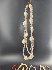 Vintage BOHO Jewelry & Hair Accessory, Lot Of 9 Wood Metal Shells Beads Leather