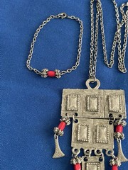 Vintage Tribal-Style Jewelry Demi-Parure Set – Necklace, Bracelet & Earrings