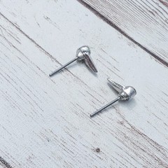 Silver Tone & Clear Gem Stud Earrings For Pierced Ears – Dainty