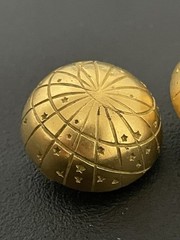 Hermès Paris Signed Gold Tone Round Dome Clip-On Stud Earrings