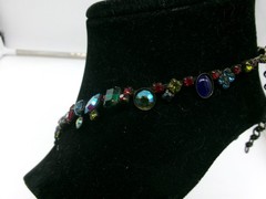 Vintage SORRELLI Signed 17″ Antiqued Brass “Southwest Brights” Crystal Necklace