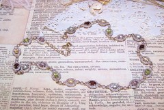 ROSS SIMONS Vintage 18″ Sterling Silver 10CT TW Gemstone Station Necklace