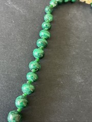 Vintage Malachite Graduated Bead Necklace Barrel Clasp 21” Healing Stones 6-13mm