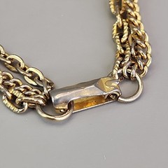 Vintage Celebrity Tassel Necklace Teardrop Imitation Pearl Layered Gold Tone 24″