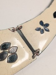 Vintage Enamel Over Copper Necklace 17.5″ Collar Artisan 60s 70s Hippie Boho