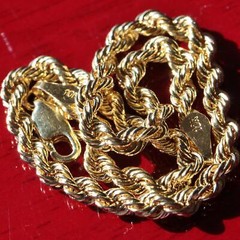 10k yellow gold bracelet 7.0″ rope chain vintage 1.6gr