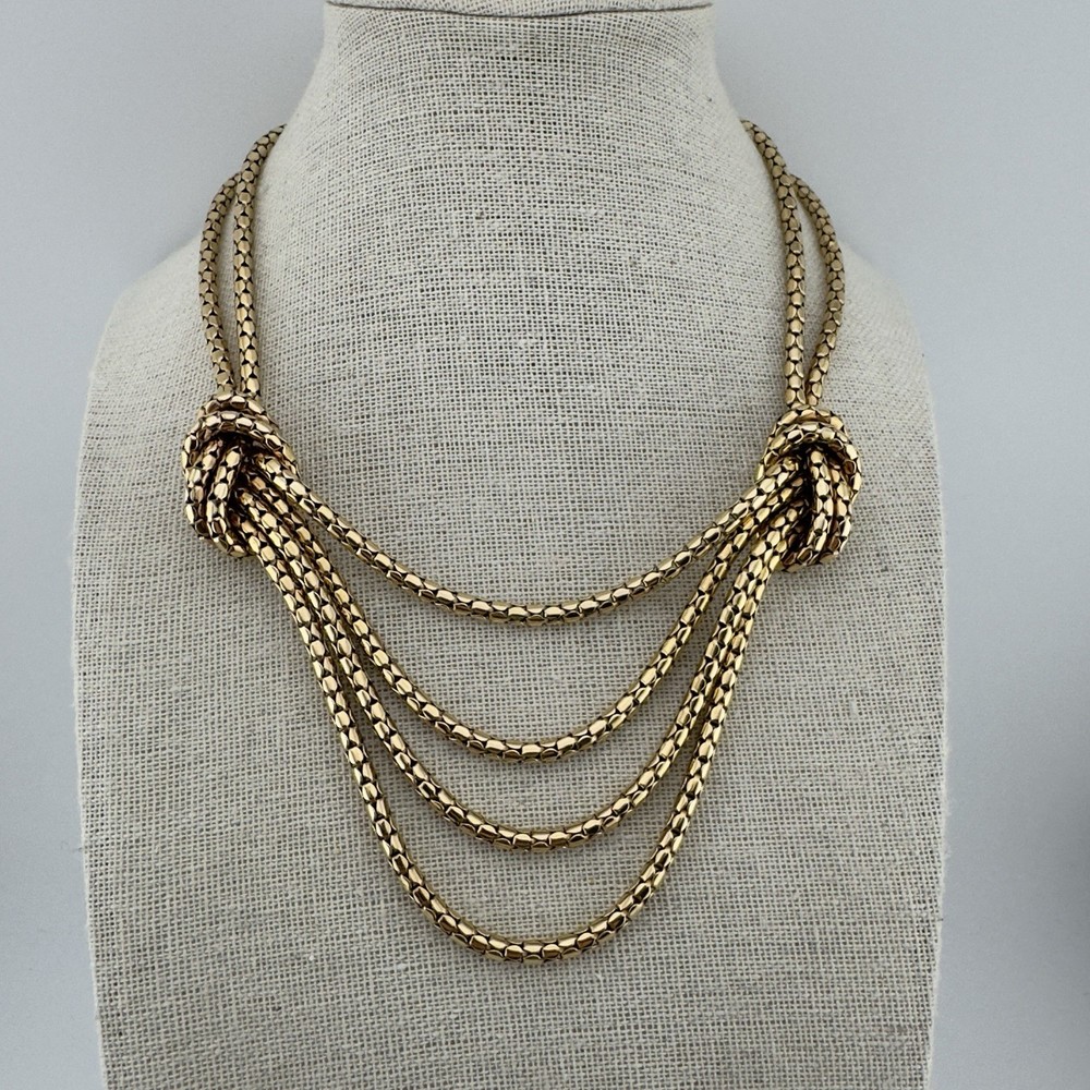 Antique Art Deco 12k Yellow Gold Filled Snake Chain Choker Necklace Bigney 1930s
