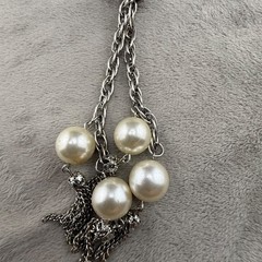 Vintage Lariat Necklace Bolo Slide Silver Tone 21’