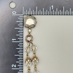 Vintage Catherine Popesco Crystal Bead Drop Necklace Antiqued Gold Tone 18″