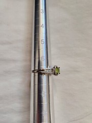 Vintage Sterling Lime Green Tourmaline Ring Size 6.5 Free Shipping