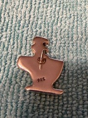 Vintage Steaming Sterling Silver Coffee Cup Pin Mid Century Modernist Design
