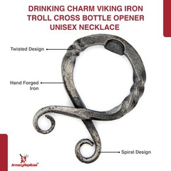 Viking Iron Troll Cross Protection Necklace – Bottle Opener – Medieval Charm