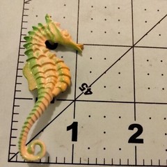 Vintage Seahorse Pin Brooch Green Orange Enamel Nautical Tropical Jewelry