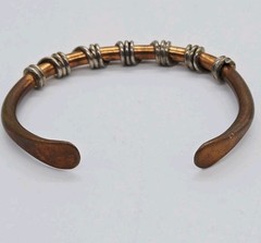 Copper Cuff Bracelet Twisted Wire Wrap Adjustable Southwestern signed DS 6.25 in