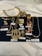 VTG Gold Tone Jewelry Lot ALL SIGNED Napier Marvella Amway AJC Carolee Whiting D