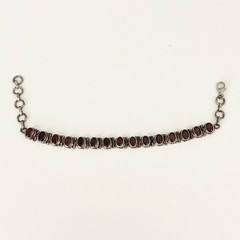 Vintage 925 Sterling Silver Genuine Garnet Tennis Bracelet Adjustable
