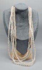 Vintage Look Layered Multi-strand Facetee Plastic Beaded Statment Necklace N1D