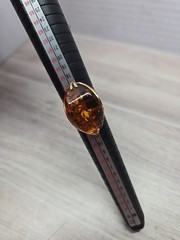 Vintage Soviet 14k Gold Baltic Russian amber ring Ussr Tested Size 7