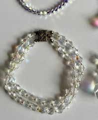 Vintage Crystal Aurora Borealis Necklace Bracelet Earrings Brooch Pin Ring Lot