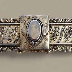 Vintage Art Nouveau Art Deco Ornate Bar Victorian Picture Locket Pin Brooch