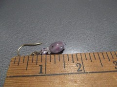 1 Pair Unique .75″in Glass Light Purple Mini Jelly Bean Shape Dangle