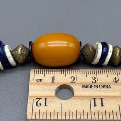 Bakelite Beaded Necklace Boho Wood Bone Glass Mixed Media Statement Vintage