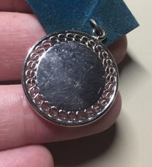 Vintage 1960s Griffith Sterling Happy Anniversary Engraved Reticulated Charm NOS