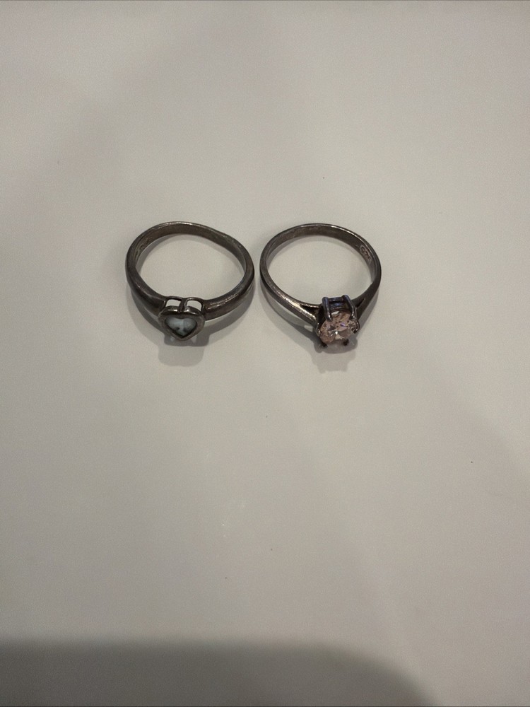 2 Marked 925 Sterling Rings Pat 925 Unknown Brand And Gemstone