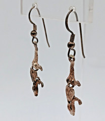 VTG 925 Alligator Crocodile Earrings 1.5in Drop Sterling Silver 3.4g Articulated