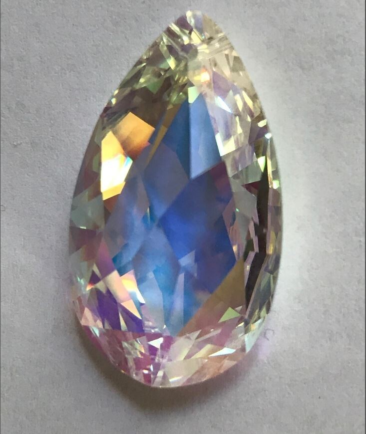 Rare Swarovski Crystal Clear AB 10x16mm Almond Shaped 6105 Pendant 1 piece