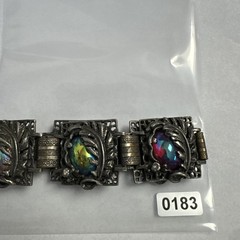 Vintage Linked bracelet Carnival Glass