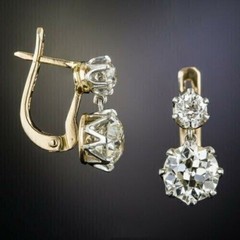 3Ct Art Deco Style Round Diamond Drop Dangle Engagement 14K Gold Finish Earrings