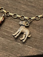 Child’s Vintage Charm Bracelet Enamel Dogs Puppies Theme 1960’s Nostalgia
