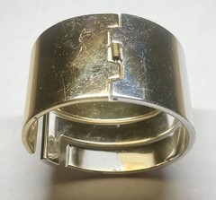 Vintage Lanvin Paris Two-Tone Hinged Cuff Bracelet