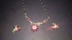 Vintage Signed Coro Costume Jewelry Adolf Katz Necklace and Earrings