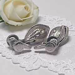 Vintage Danecraft Sterling Silver 925 Screwback Dangle Earrings