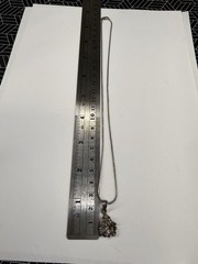 VINTAGE 925 ITALY STERLING SILVER NECKLACE WITH IRON METEORITE PENDANT