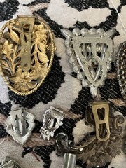 Art Deco Dress Clip Lot 20 1930s Rhinestone Clips Vintage Jewelry Brooch
