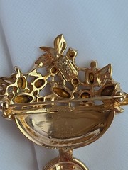 1947 Coro Pegasus Fruit Flower Basket Urn Pin Brooch Rhinestones