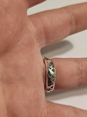 Custom Poured Signed Berry Jewelry Co. Sterling Deco Star Band Sz 9.75 #S55/01