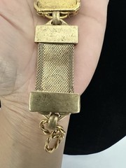 MAXIMAL ART John AMOUR Gold Tone Mesh Panel Bracelet Vintage 1990’s Romantic