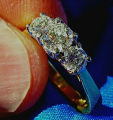 Original EARTH MINED DIAMOND Octagon cut Deco Engagement Ring Vintage Trilogy 6
