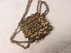 1 3/4″ Romantic Filigree Glass Pendant 08-01-2022