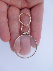 Extra Rare English Georgian 15K Gold QuiZZing Magnifying Crystal Loop Pendant !