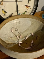 Sterling silver pink conch shell choker