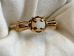 Antique 10K Yellow Gold Ring 1.89g Fine Jewelry Size 5.75 Band White Round Stone