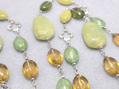 Green Long Plastic And Glass Beads 42in.
