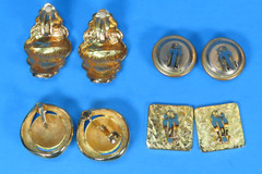Gold Tone Clip on Earrings Lot of (4) Rhinestones