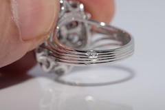 Antique Circa 1920s Art Deco 18k Gold Natural Diamond Decorated Strong Ring